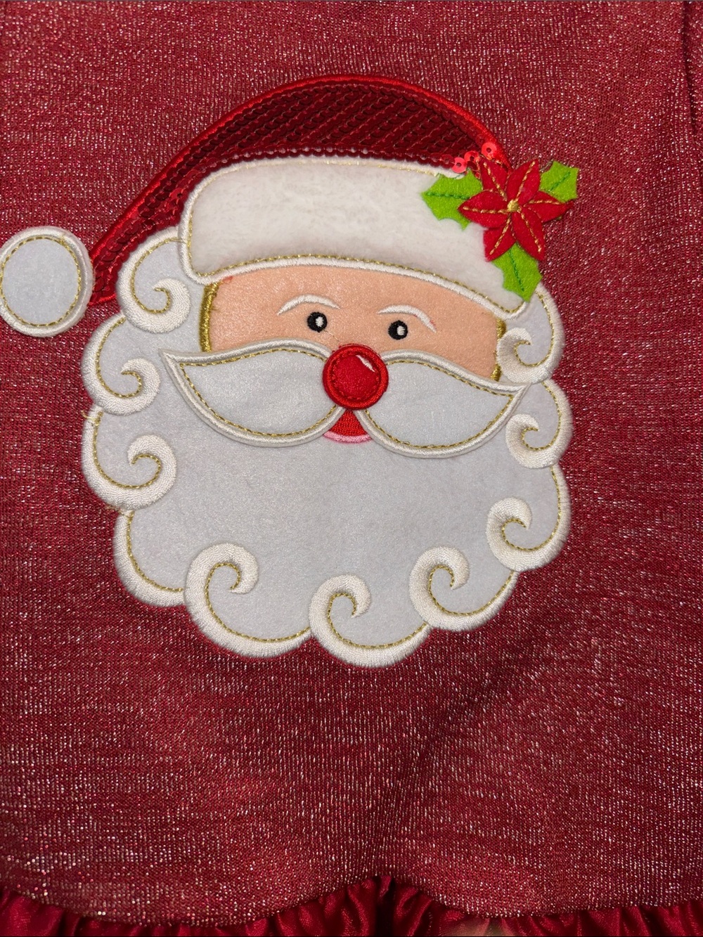 Rare Editions Red Glitter Santa Tunic with Holiday Leggings - Picture 2 of 5
